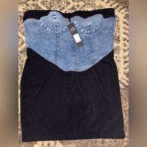 Sexy Fashion Nova Denim and Black Dress